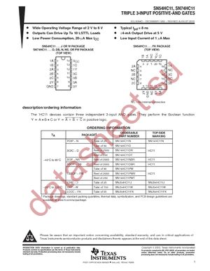 SN74HC11NSR datasheet  